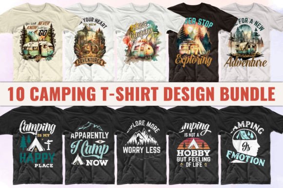A Designer's Take on a Rustic Camping Graphics Bundle for T-Shirts
