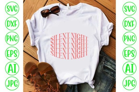 A Retro Silent Night Svg for Festive Crafts & T-Shirt Graphics