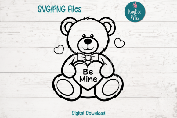 Be Mine Valentine Teddy Bear Graphics for T-Shirt Designs