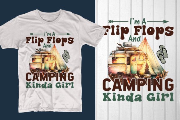 Camping Graphics: The Flip Flops & Camping T-Shirt Design