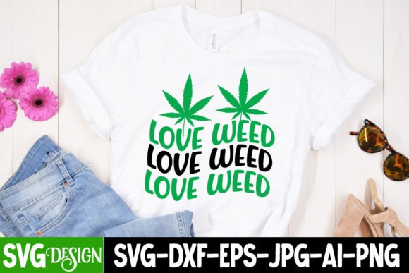 Crafting Bold Graphics: The Love Weed SVG for T-Shirt Designs