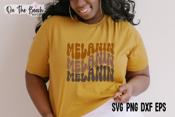 Crafting Bold Identity: Melanin Retro Wave Graphics for T-Shirt Designs