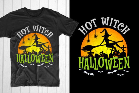 Hot Witch Halloween Graphics for Premium T-Shirt Designs