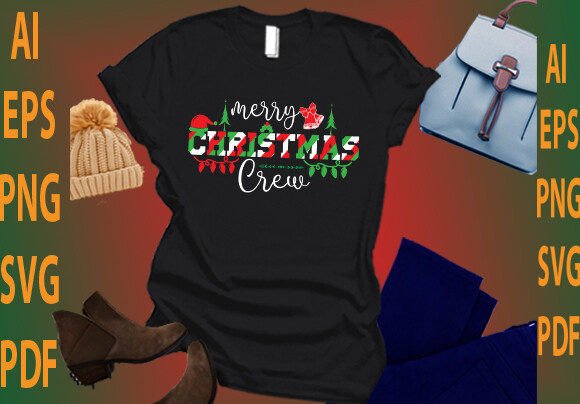 Merry Christmas Crew: T-Shirt Designs & Graphics