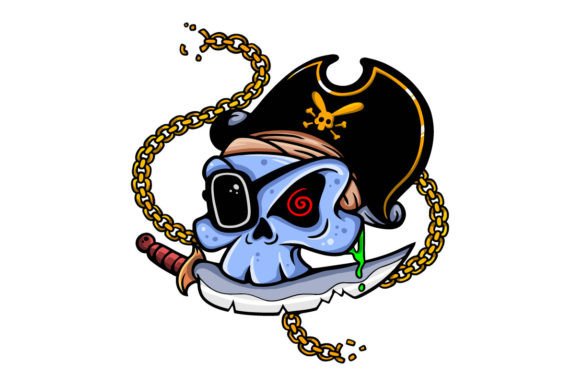 Pirate Skull 2: A Bold Graphics Asset for T-Shirt Designs & Content