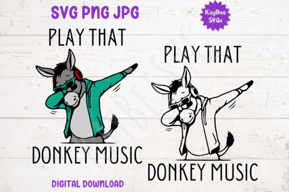 Play That Donkey Music SVG PNG for T-Shirt Graphics