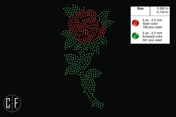 Rose Rhinestone Template: A Glimmering Graphic for Branding & Packaging
