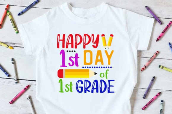 This SVG Design for First Grade T-Shirts & Graphics